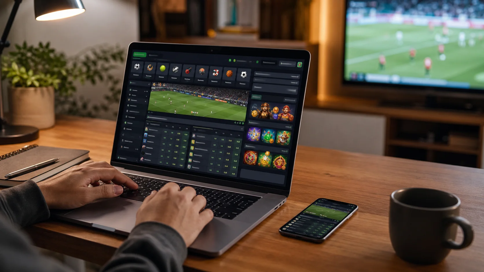 Plataforma 22bet em notebook e celular com apostas esportivas e cassino online